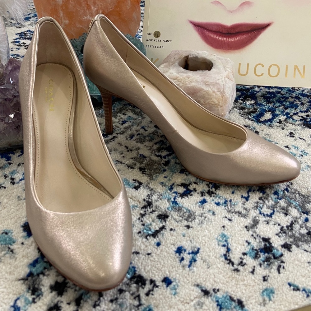 Coach metallic heels size 6.5